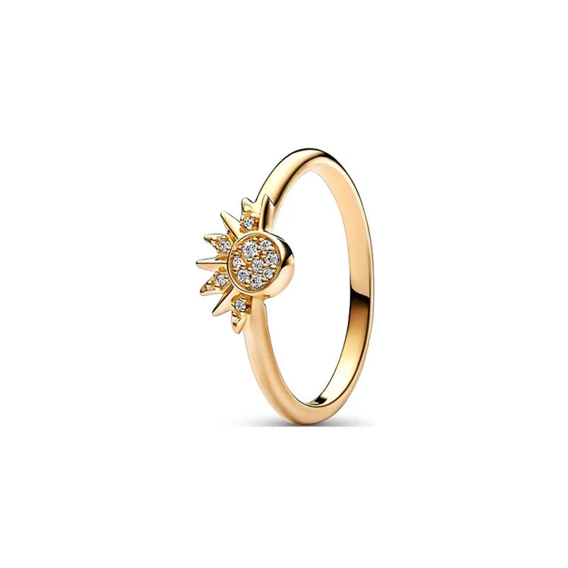 Sun Moon Flower Rings