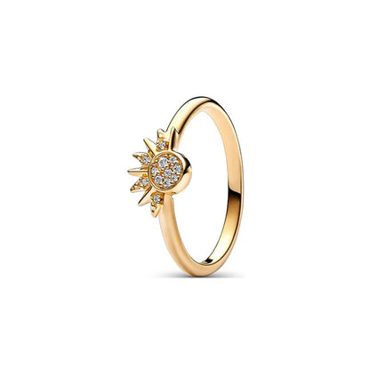 Sun Moon Flower Rings