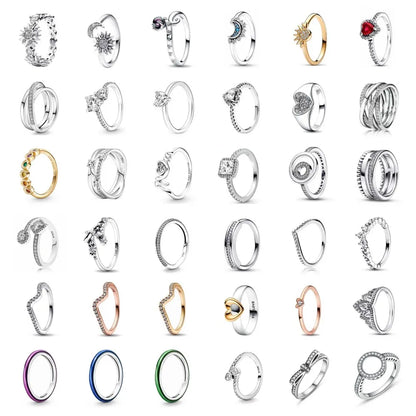 Sun Moon Flower Rings