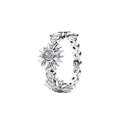 Sun Moon Flower Rings